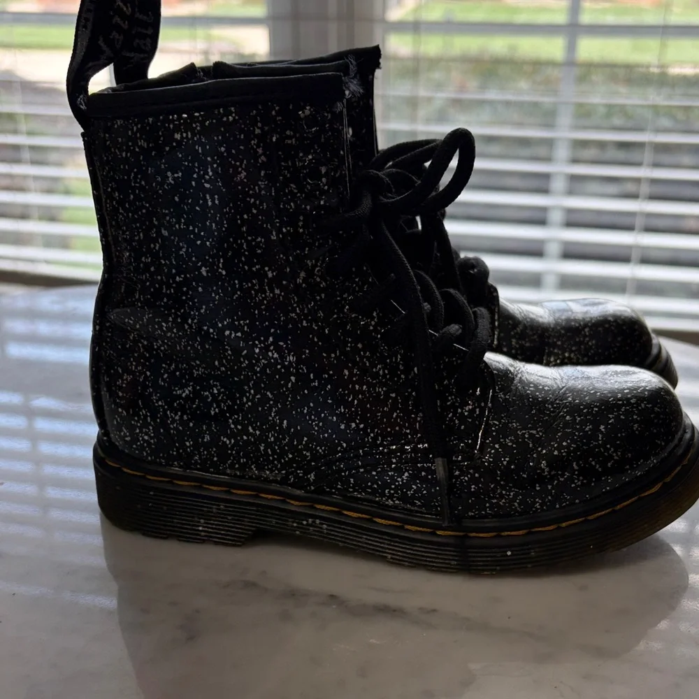 Dr. Martens Black Sparkle Leather Boots - Picture 3 of 8